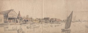 Un chantier de bois sur la Tamise à Nine Elms - Samuel Scott